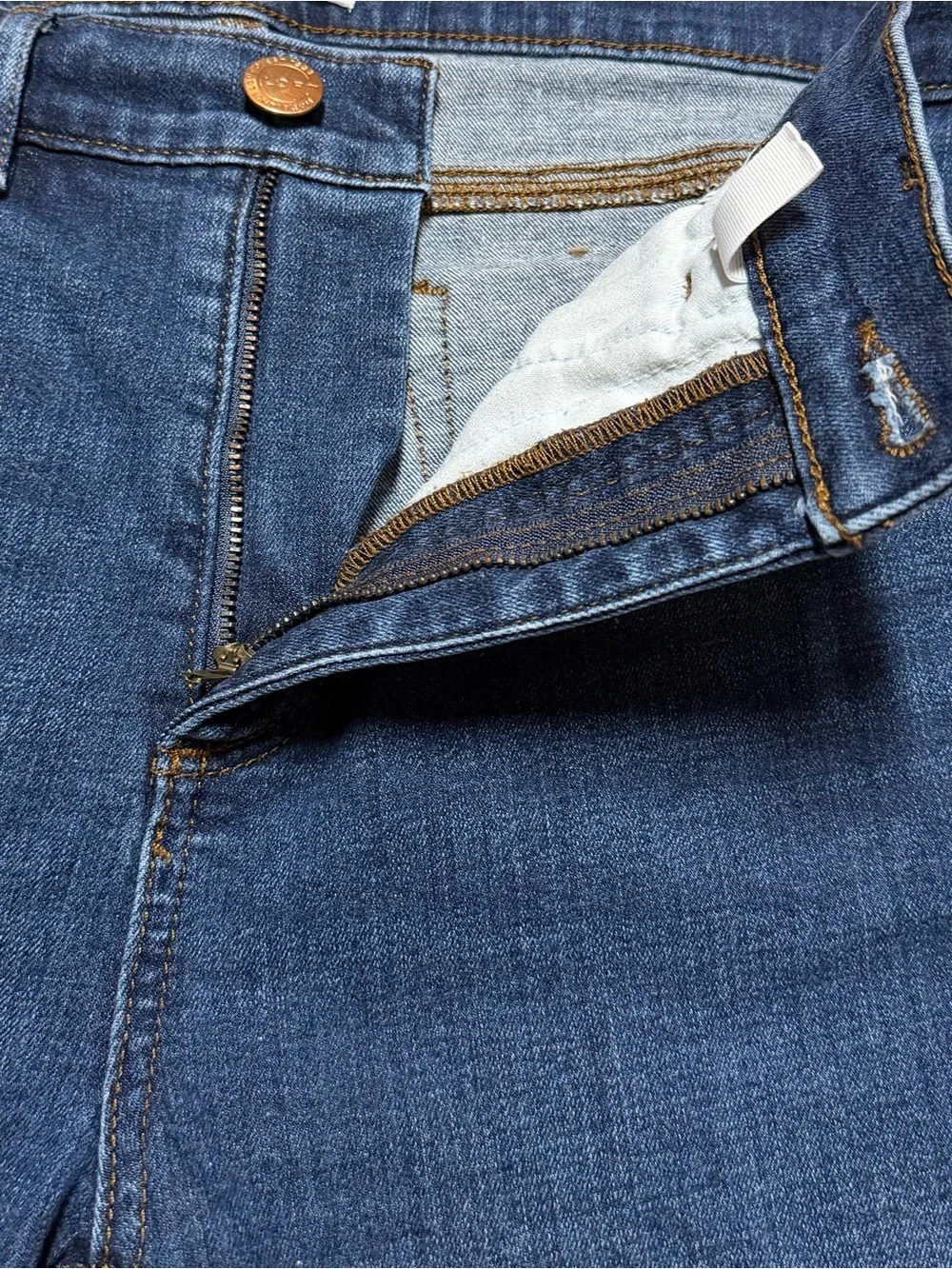 Loft Bermuda Jean Shorts Women’s 10/30 Blue Dark Wash Denim Cut Offs Casual Jort